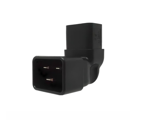 Netzadapter C19 auf C20 gewinkelt, YL-3318L-2 IEC 60320-C19/20 gewinkelt, unten/oben